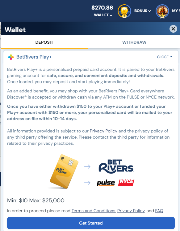 How does the BetRivers Play+ Card work?